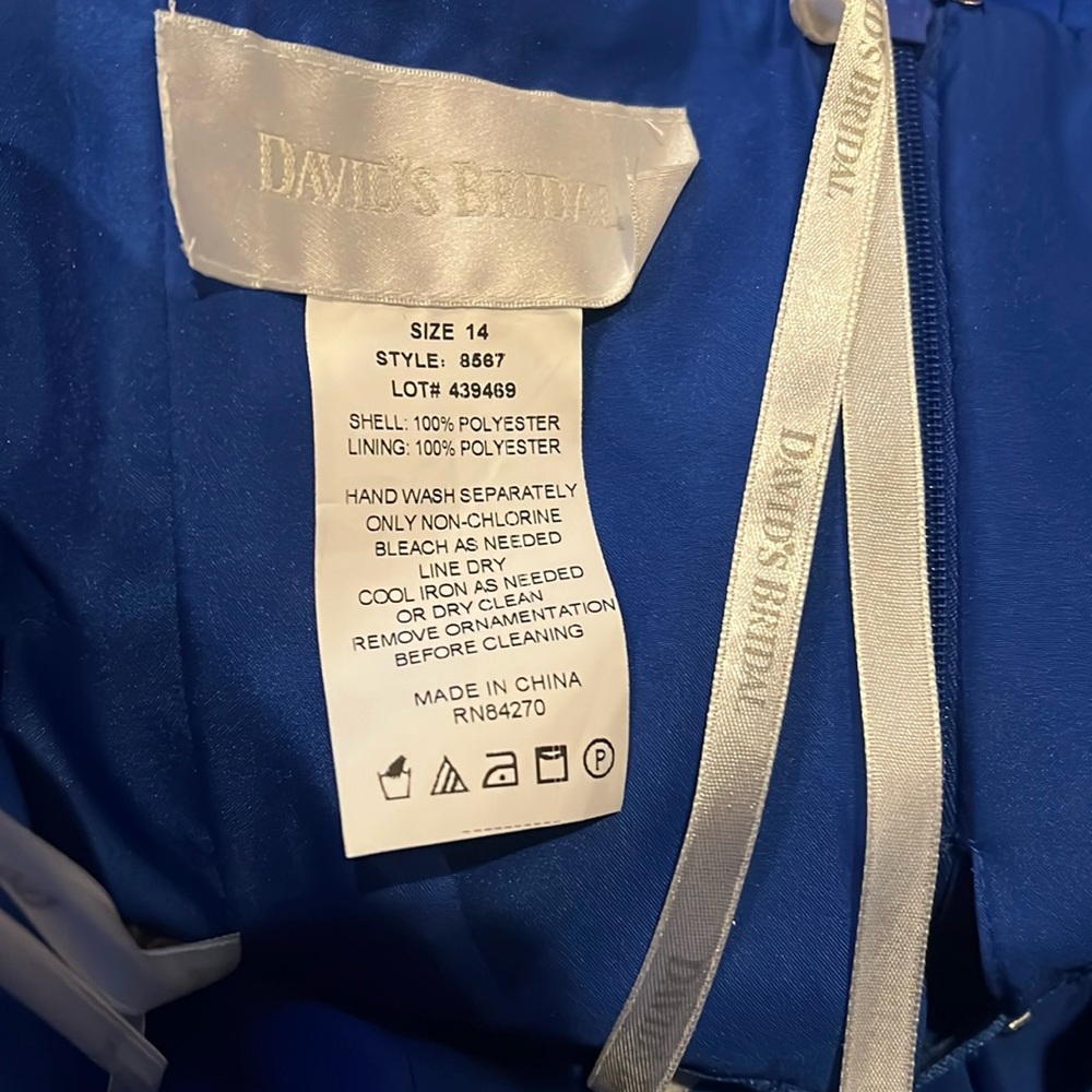 David Bridal royal blue dress